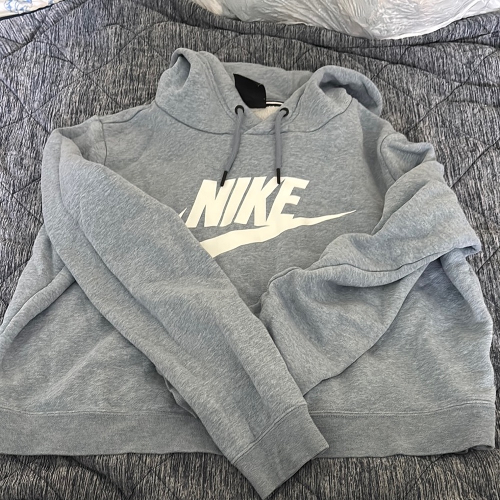 Nike Gray Sweatshirt Classic Logo Crew Neck